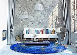 Tapis rond - Taravilla (bleu)