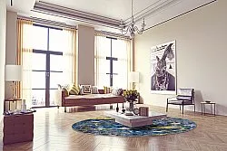 Tapis rond - Estella (bleu)