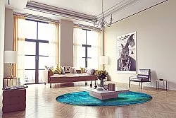 Tapis rond - Pardos (bleu)