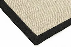 Tapis en sisal - Agave (noir/blanc cassé)