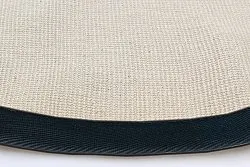 Tapis rond (sisal) - Agave (noir/blanc)