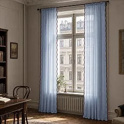 Lot de 2 rideaux - Rideaux en coton Yrsa (bleu)