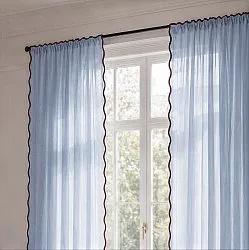 Lot de 2 rideaux - Rideaux en coton Yrsa (bleu)