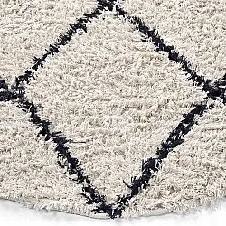 Tapis rond - Alcott Natural Cotton Shaggy (noir/blanc)