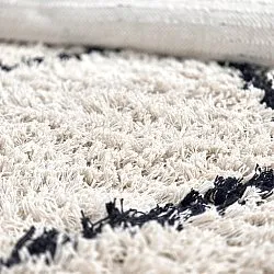 Tapis rond - Alcott Natural Cotton Shaggy (noir/blanc)