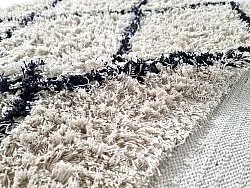Tapis à poils longs - Alcott Natural Cotton Shaggy (noir/blanc)