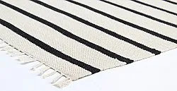 Tapis en coton - Helle (blanc cassé/noir)