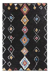 Tapis à poils longs - Marden Natural Cotton Shaggy (noir/multicolore)
