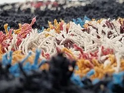 Tapis à poils longs - Marden Natural Cotton Shaggy (noir/multicolore)