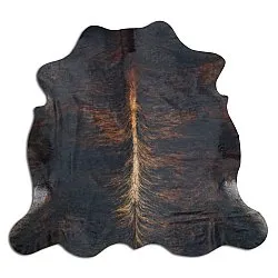 Peau de vache noire et blanche Aurora véritable, décorative