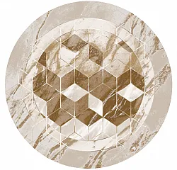 Tapis rond - Castello (beige/blanc)