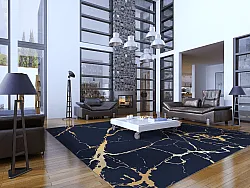 Tapis Wilton - Cesina (noir/doré)