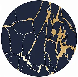 Tapis rond - Cesina (noir/doré)
