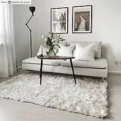 Tapis à poils longs - Janjira (blanc)