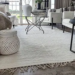 Tapis patchwork - Silje (blanc)