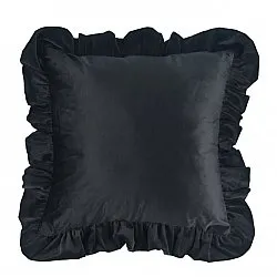 Housse de coussin - Ruffled (noir)