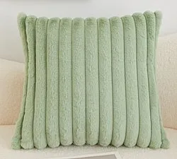 Housse de coussin - Soft stripes (vert)