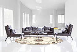 Tapis rond - Delpha (beige/multicolore)
