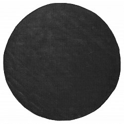 Tapis rond - Recycled PET with viscose look (noir)