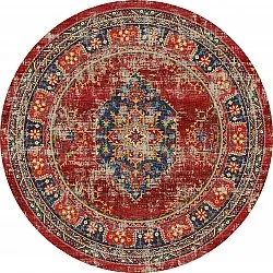 Tapis rond - Soussi (rouge/multicolore)
