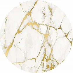 Tapis rond - Cesina (pierre/blanc/doré)