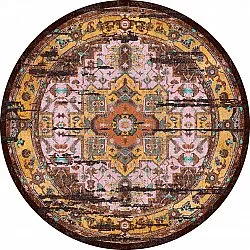 Tapis rond - Darnah (jaune/multicolore)