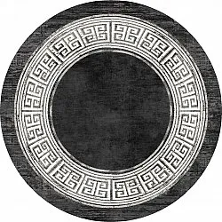 Tapis rond - Tilos (noir/blanc)