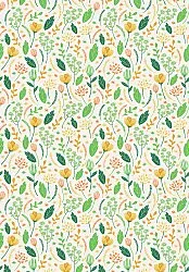 Tapis Wilton - Fleur (jaune/vert/multi)