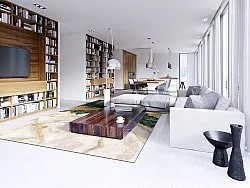 Tapis Wilton - Padova (vert/blanc/doré)