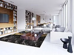Tapis Wilton - Padova (noir/blanc/doré)