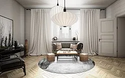 Tapis rond - Esperia (gris)