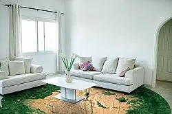 Tapis rond - Positano (beige/vert)