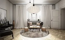 Tapis rond - Polia (gris/marron)