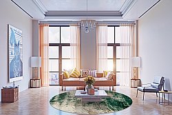 Tapis rond - Tamalous (beige/vert)