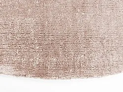 Tapis rond - PET recyclé avec aspect viscose (marron clair)
