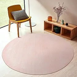 Tapis rond - PET recyclé avec aspect viscose (rose)