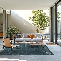 PET recyclé avec aspect viscose (bleu acier)