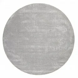 Tapis rond - PET recyclé avec aspect viscose (gris)