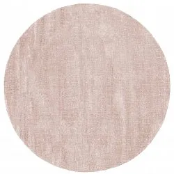 Tapis rond - PET recyclé avec aspect viscose (marron clair)