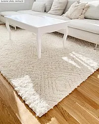 Tapis à poils longs - Stettin (blanc cassé)
