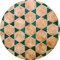 Tapis rond - Calvi (beige/vert)