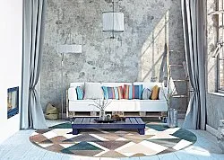 Tapis rond - Branco (multicolore)