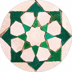Tapis rond - Chia (vert/beige)