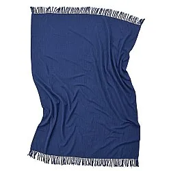 Couvertures - Veya cotton throw (bleu marine)