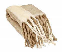 Plaids - Plaid en mélange de laine - Beatriz Stripe (beige/blanc)