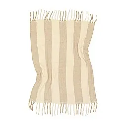Plaids - Plaid en mélange de laine - Beatriz Stripe (beige/blanc)