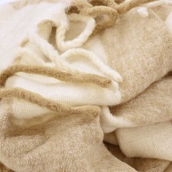 Plaids - Plaid en mélange de laine - Beatriz Stripe (beige/blanc)