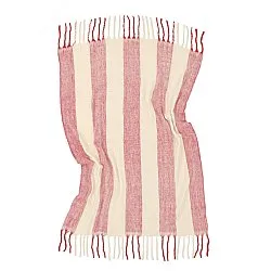 Plaids - Plaid en mélange de laine - Beatriz Stripe (rouge/blanc)
