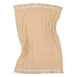 Plaids - Plaid en coton - Martina Stripe (beige/blanc)