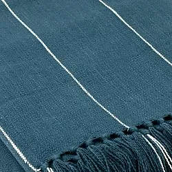 Plaids - Plaid en coton - Martina Stripe (bleu/blanc)